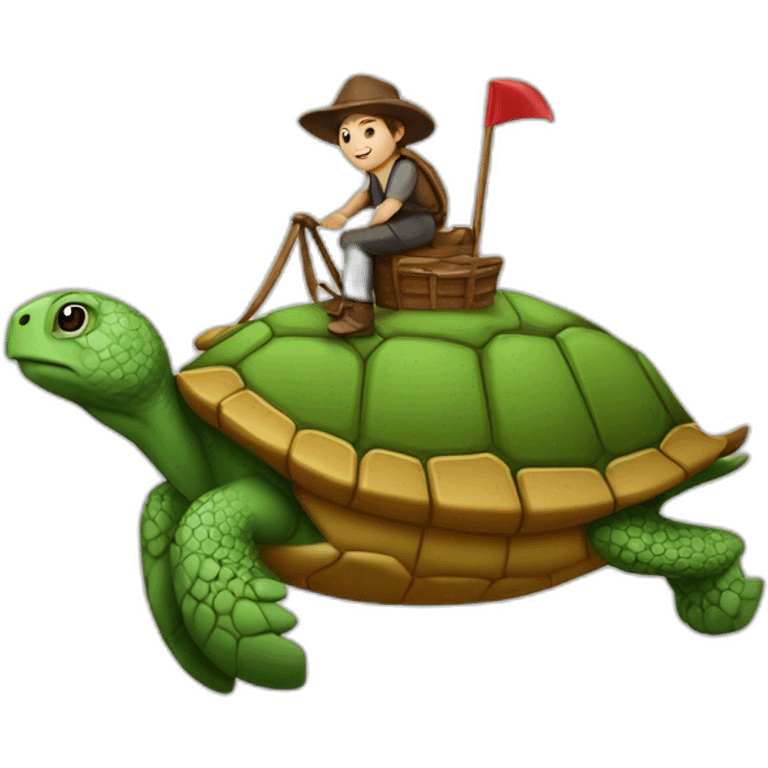 Tortue sur un cheval emoji