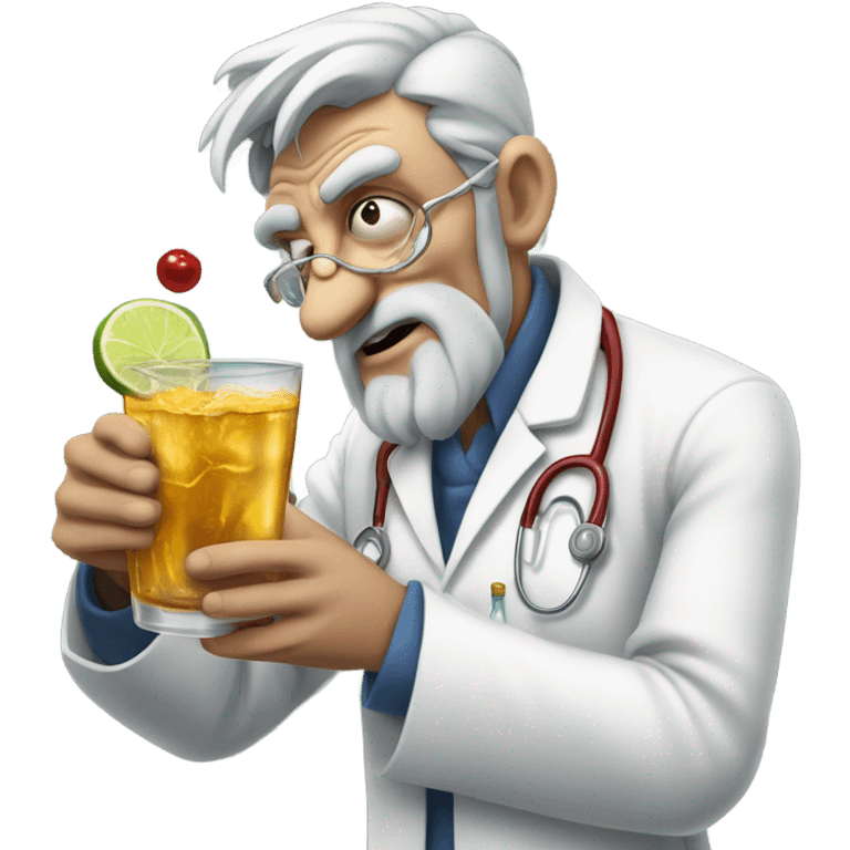 Clow doctor drinking disgusting drink  emoji