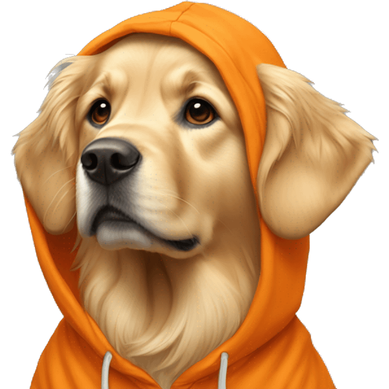 golden retriever with orange hoodie emoji