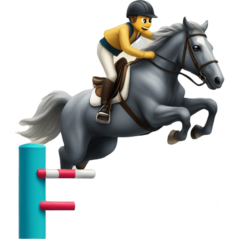 Horse jumping over poles  emoji