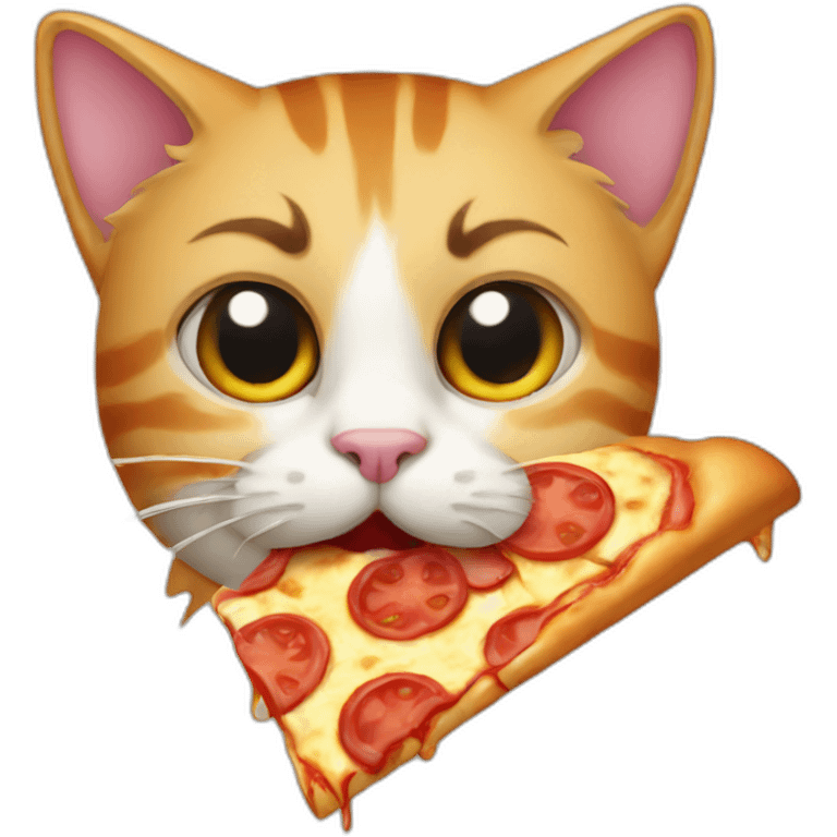 Cat eat a pizza emoji