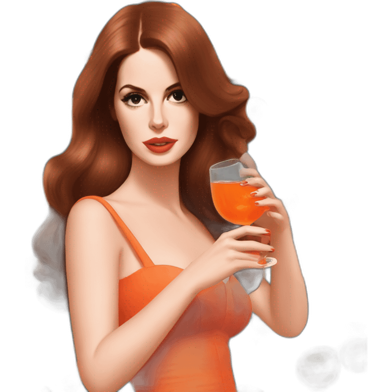 Lana del Rey drinking aperol emoji