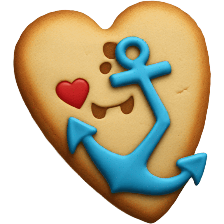 cookie heart with anchor emoji