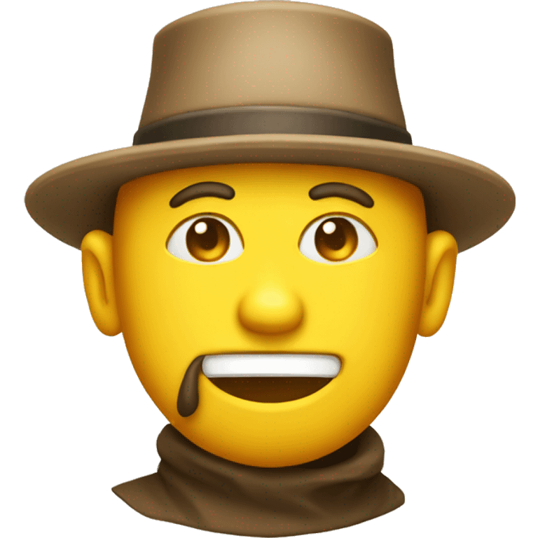 yellow face emoji with pilgrim hat emoji