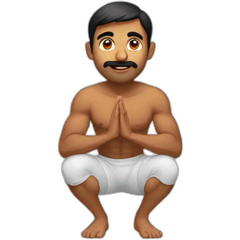 indian guy performing heavy squats emoji