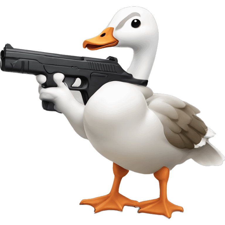 Goose with a gun emoji