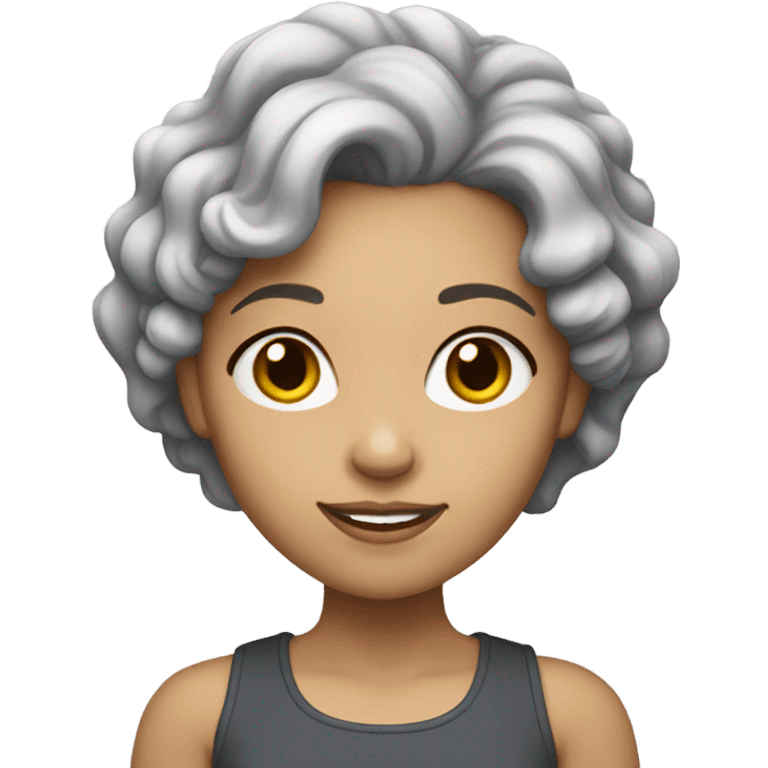 lightskin girl with short grey curly hair emoji