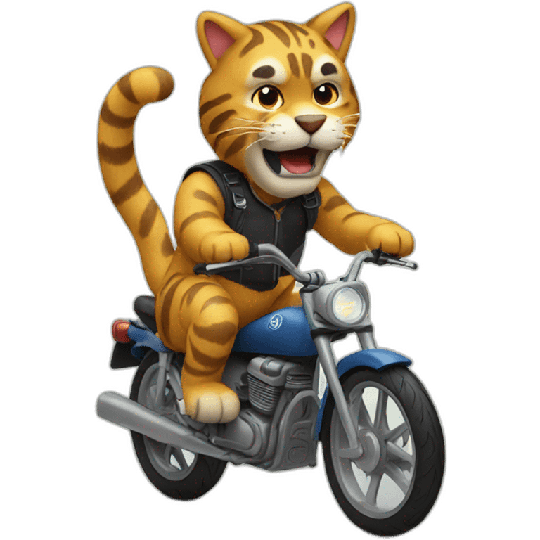 Big cat on a bike emoji