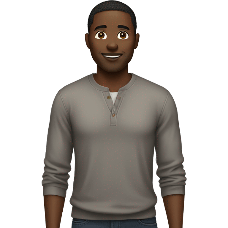 realistic  black male with brown hair  emoji