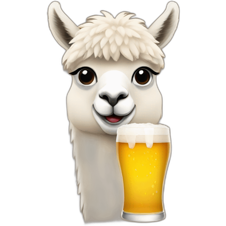 alpaca drinking beer  emoji