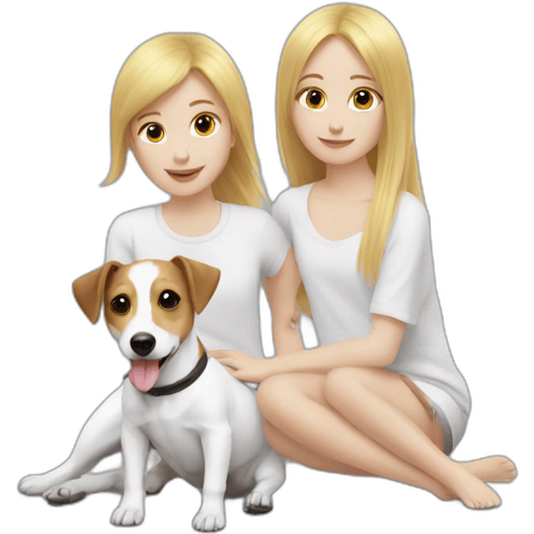 Jack Russell With 2 girl blond emoji