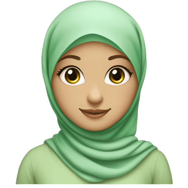 a pretty hijabi girl with green eyes  emoji