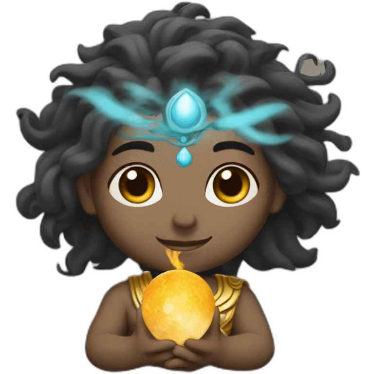 Shiva hold a world emoji