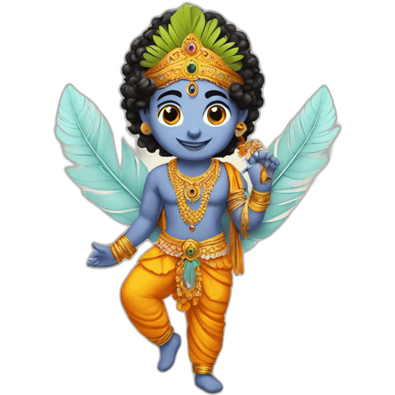 Krishna with feather emoji