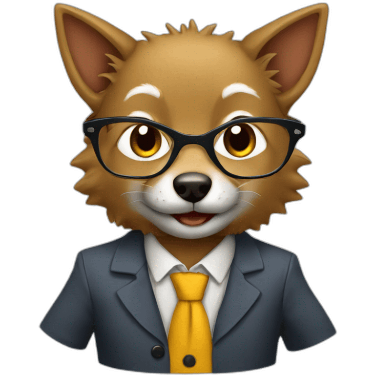 Jackal dressed as teacher emoji