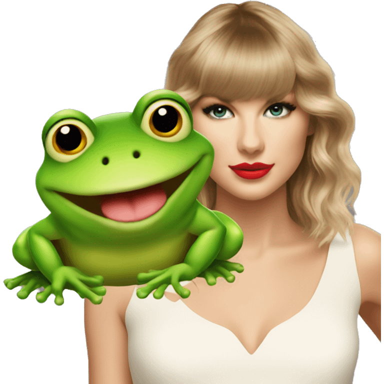 Taylor swift with a frog emoji