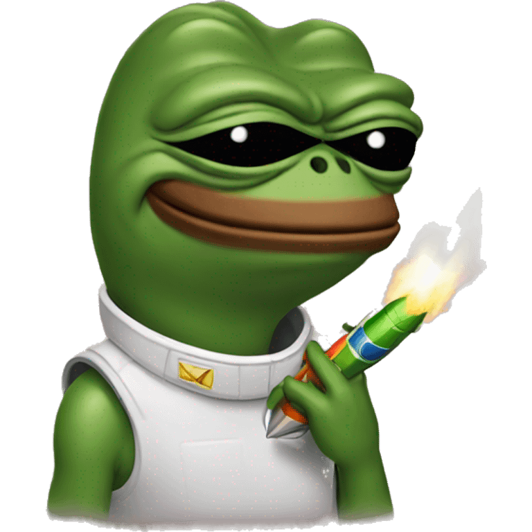 pepe with rocket  emoji