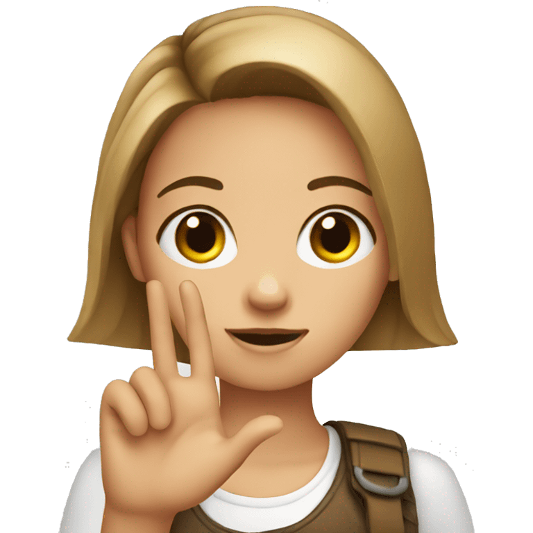 Girl with hand emoji