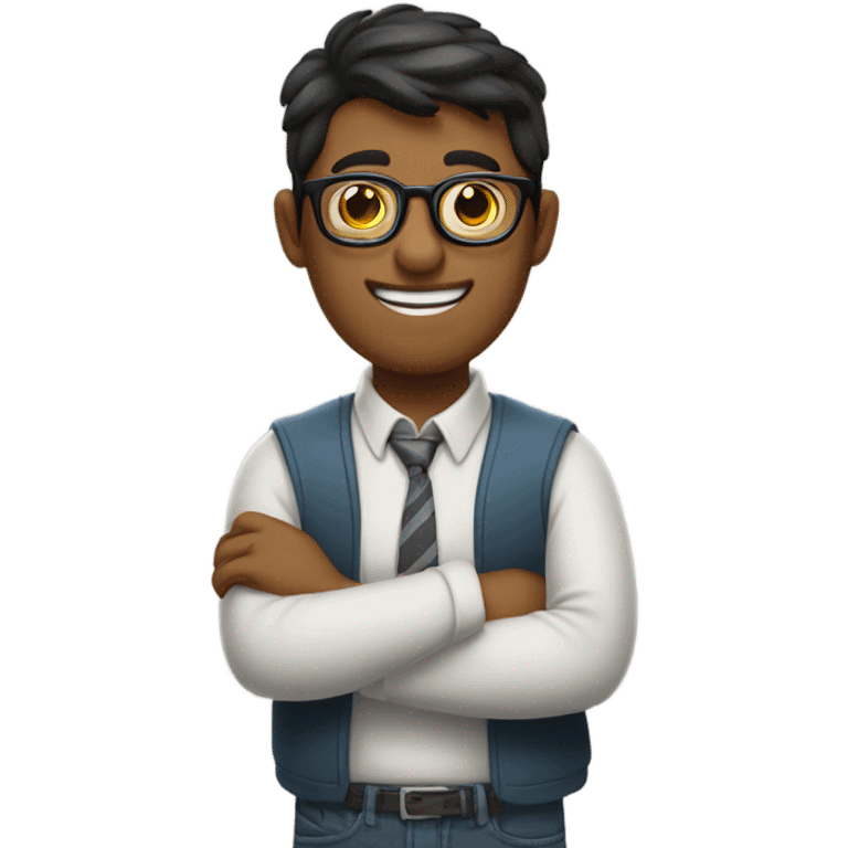 nerdy guy with glasses being hugged emoji