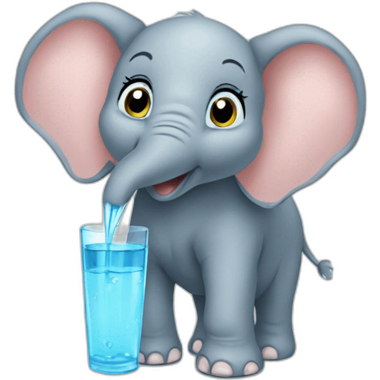 baBY Elephant drinking water emoji