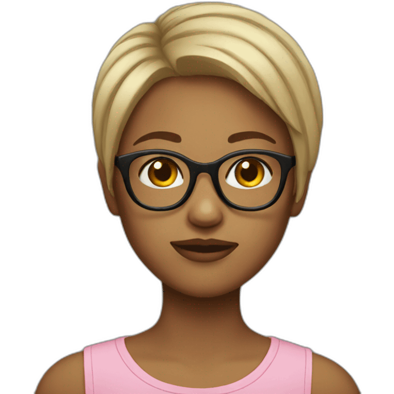 girl-short hair-Glasses emoji