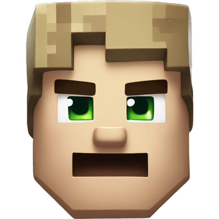 Minecraft's Steve's head with an angry face emoji