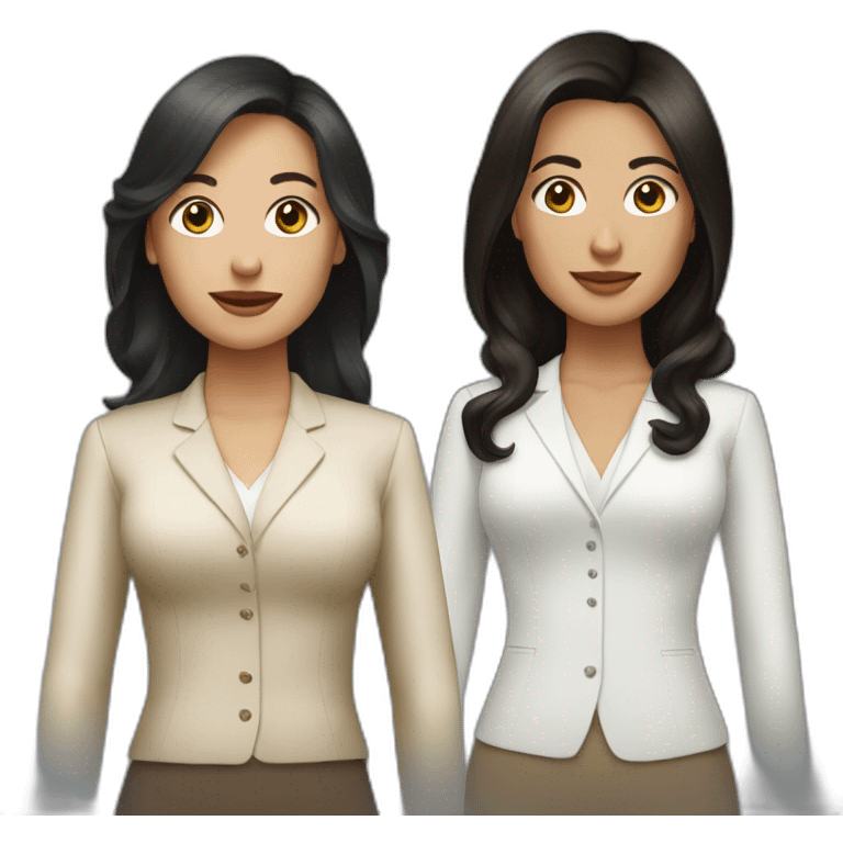 Two women millionaire, white, one black hair one brown hair emoji