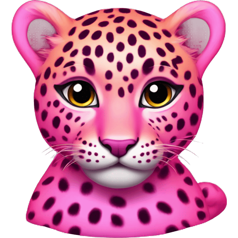 neon pink orange leopard cub emoji