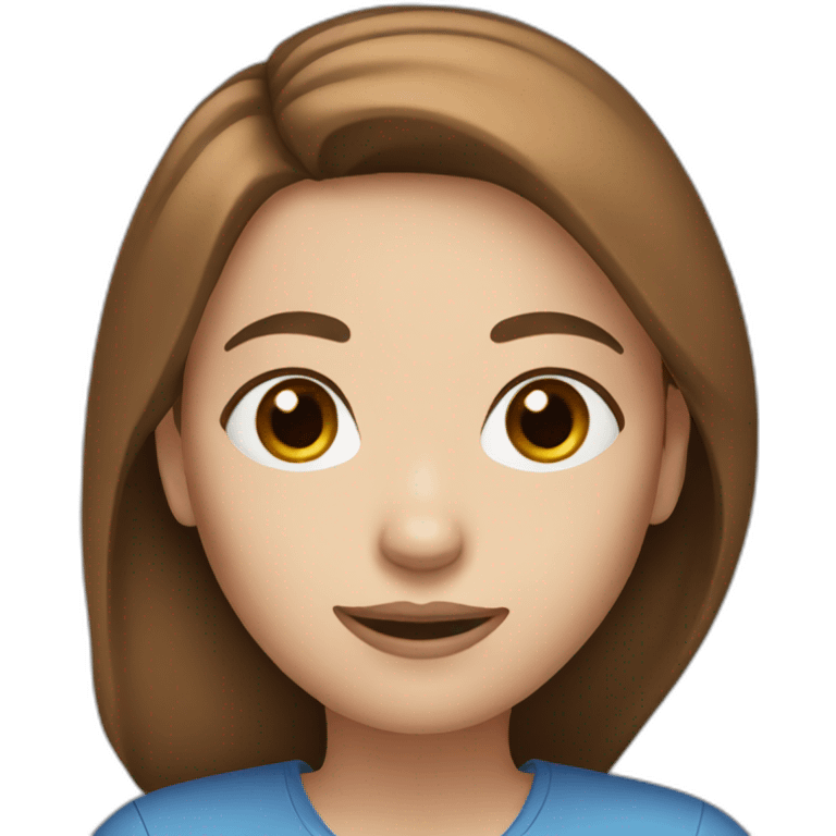 woman with blue eyes and brown hairs emoji