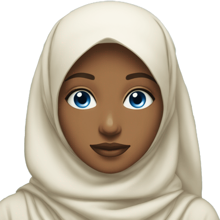 Blue eyed Hijabi girl surrounded by tropical plants emoji