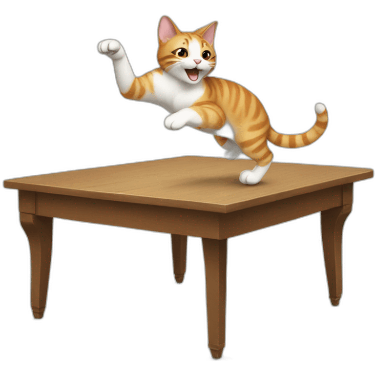 cat dancing on table emoji