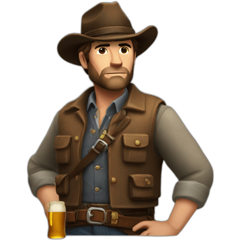 Arthur morgan with beer emoji