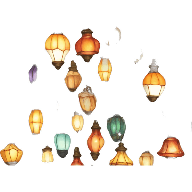 Tiffany lamp colorful emoji