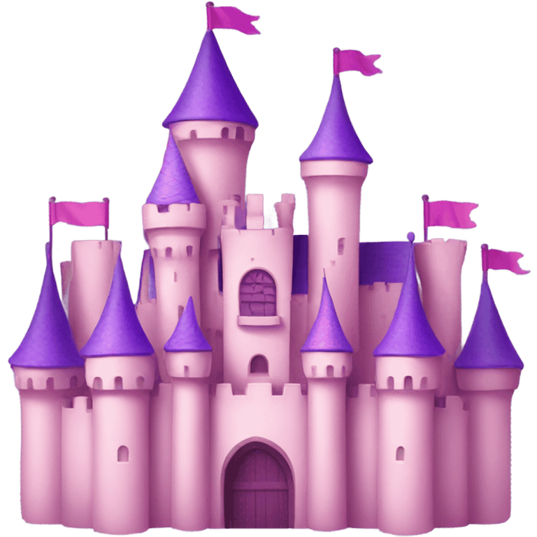 Purple, pink and light pink castle at Disneyland emoji