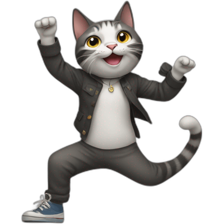 Cat dancing with point shoe emoji