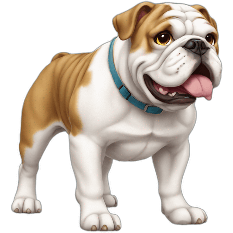 Dog english Bulldog full body emoji