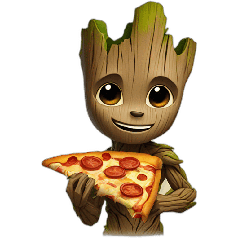 groot eating pizza emoji