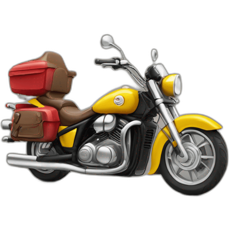 Yellow red motorbike emoji