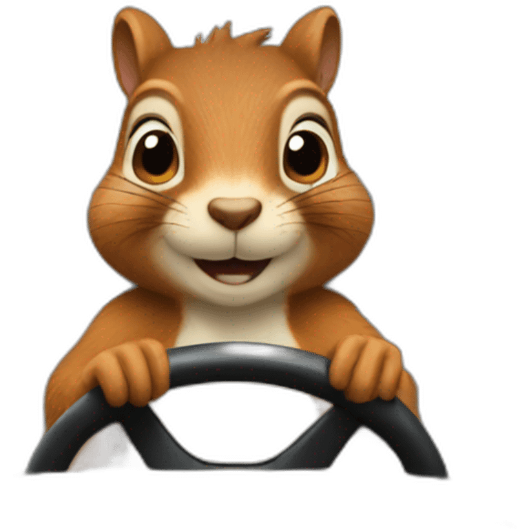 Squirrel driving a car emoji