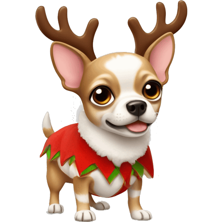   Chihuahua wearing a reindeer costume ￼ emoji