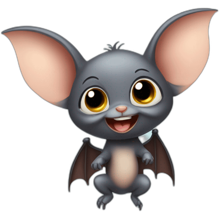 baby bat making a goofy face emoji