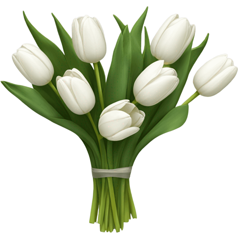 white tulip bouquet  emoji