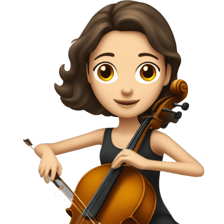 caucasian brunette woman playing cello emoji