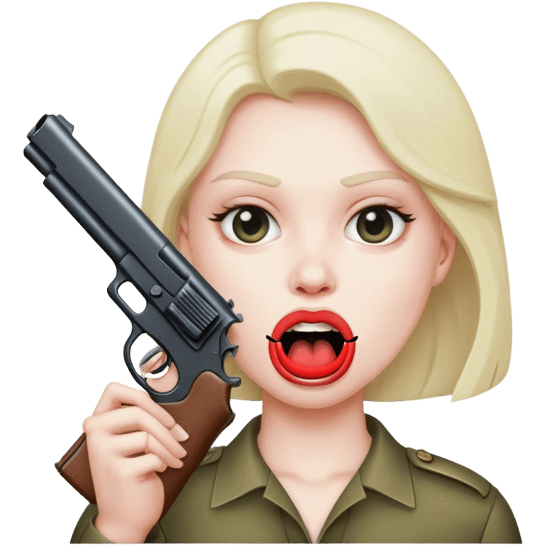 gun in mouth emoji