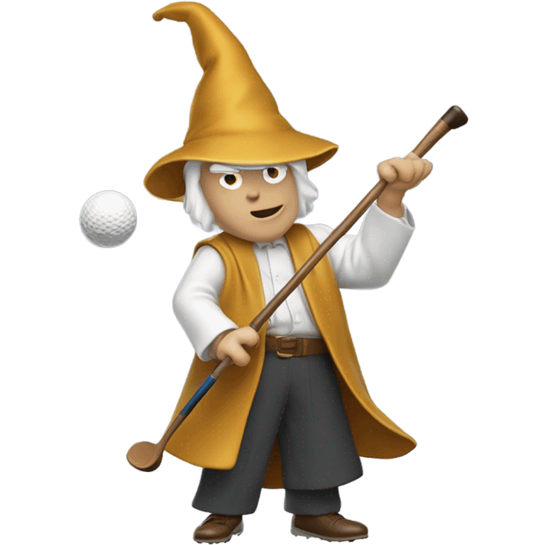 Wizard hitting golf balls emoji