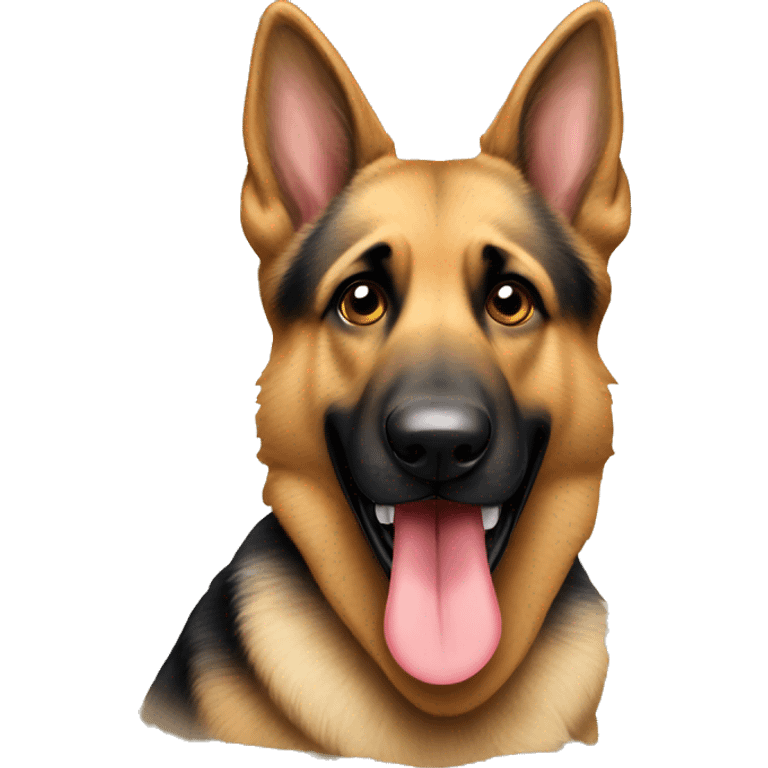  German shepherd sitting with its tongue out emoji