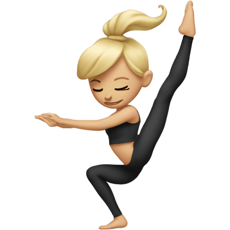 Blonde tattoo woman doing a backbend emoji