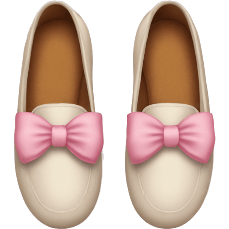 Loafers with a soft pink bow emoji