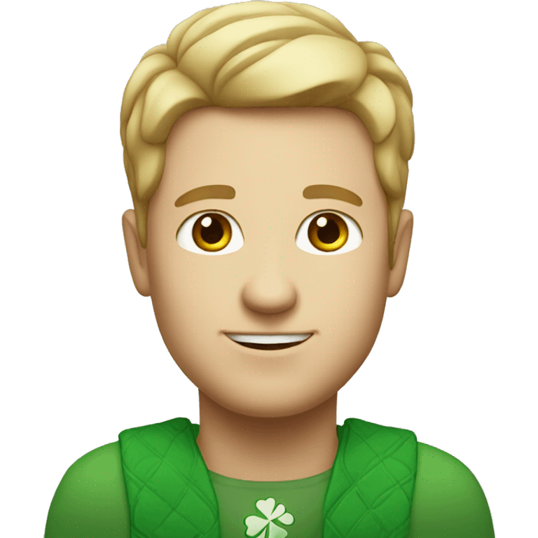 white man with four leaf clover emoji