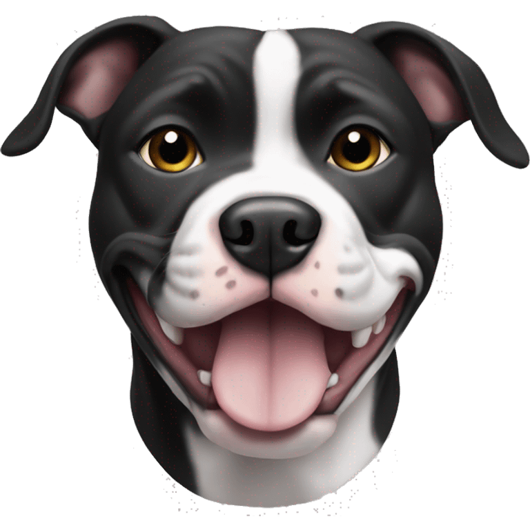 A black and white pitbull emoji